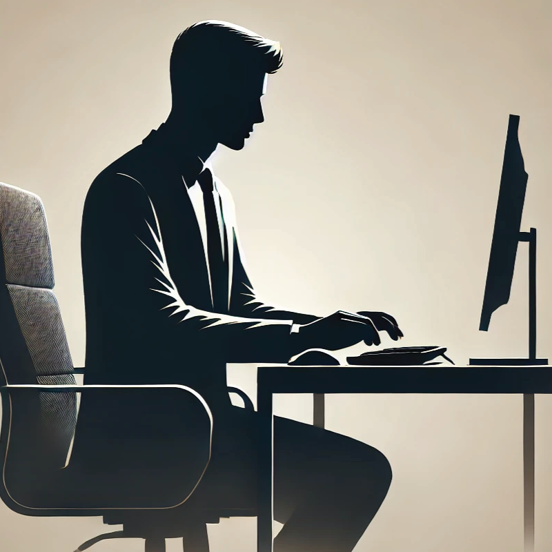 Male_silhouette_Costa Silhouette of a man at a computer